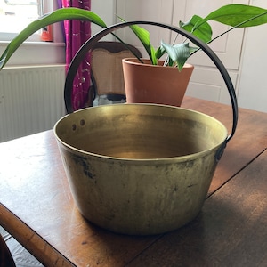Jam Pan Saucepan Vintage Brass Cook Ware Jam Pan & 2 Saucepans c 1910 - 1920 Collectible Kitchenalia