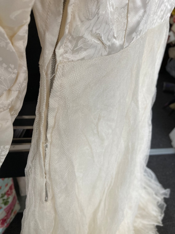 Vintage Wedding Dress & Veil 11 July 1953 Ivory D… - image 8