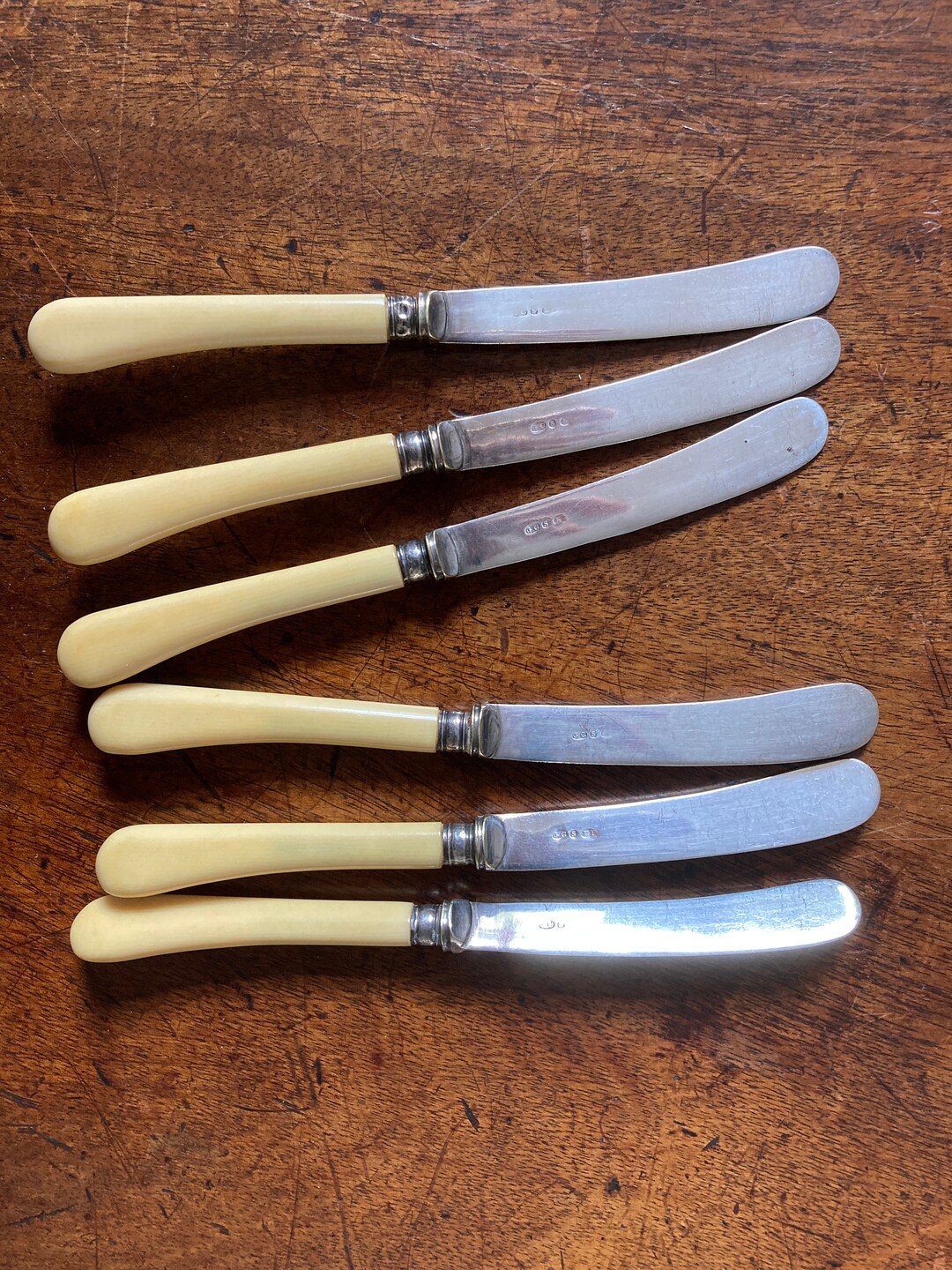 Vintage Cutlery 6 Silver Plate Pistol Grip Tea Spreaders Slicers C 1930 ...