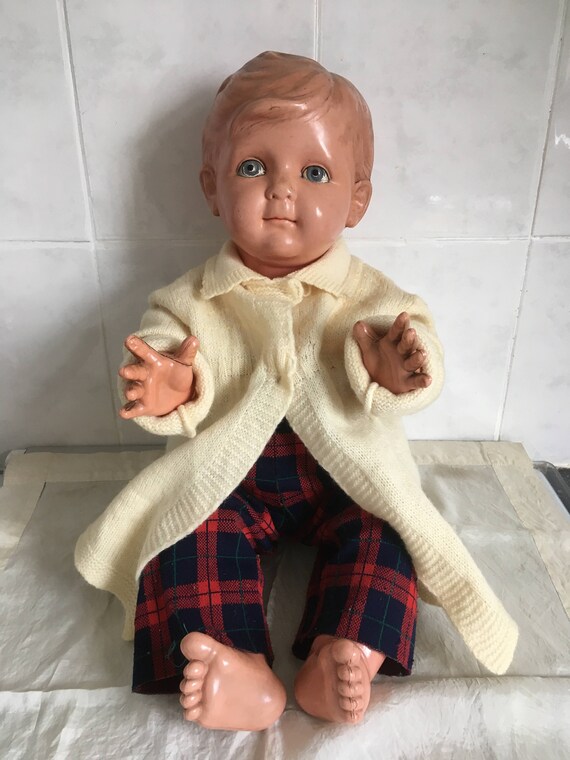 Vintage Boy Doll Large 'french' Boy Doll Rare C 1940 Etsy