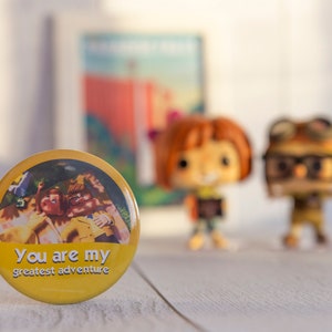 Badge Button Disney Carl Ellie Up Up Pixar Yellow