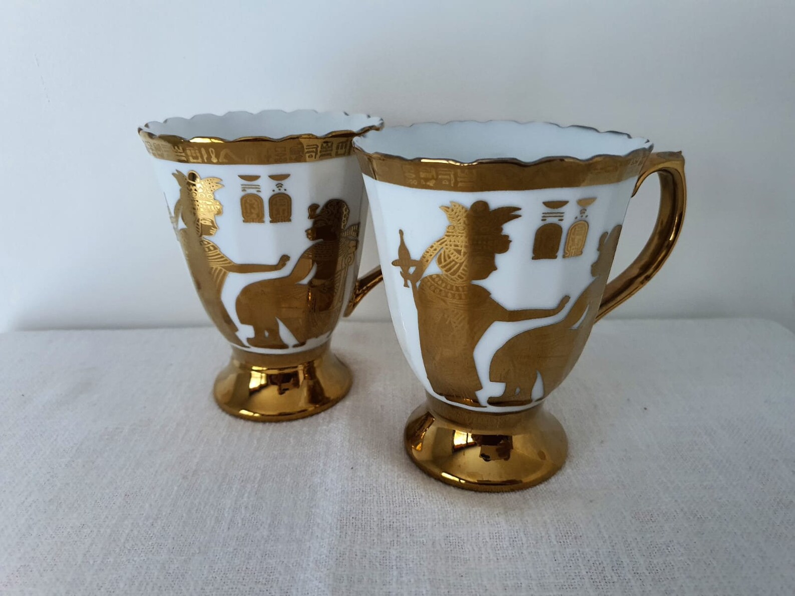 Set of 2 Egyptian Porcelain Coffee Cups with wonderful & gold Etsy