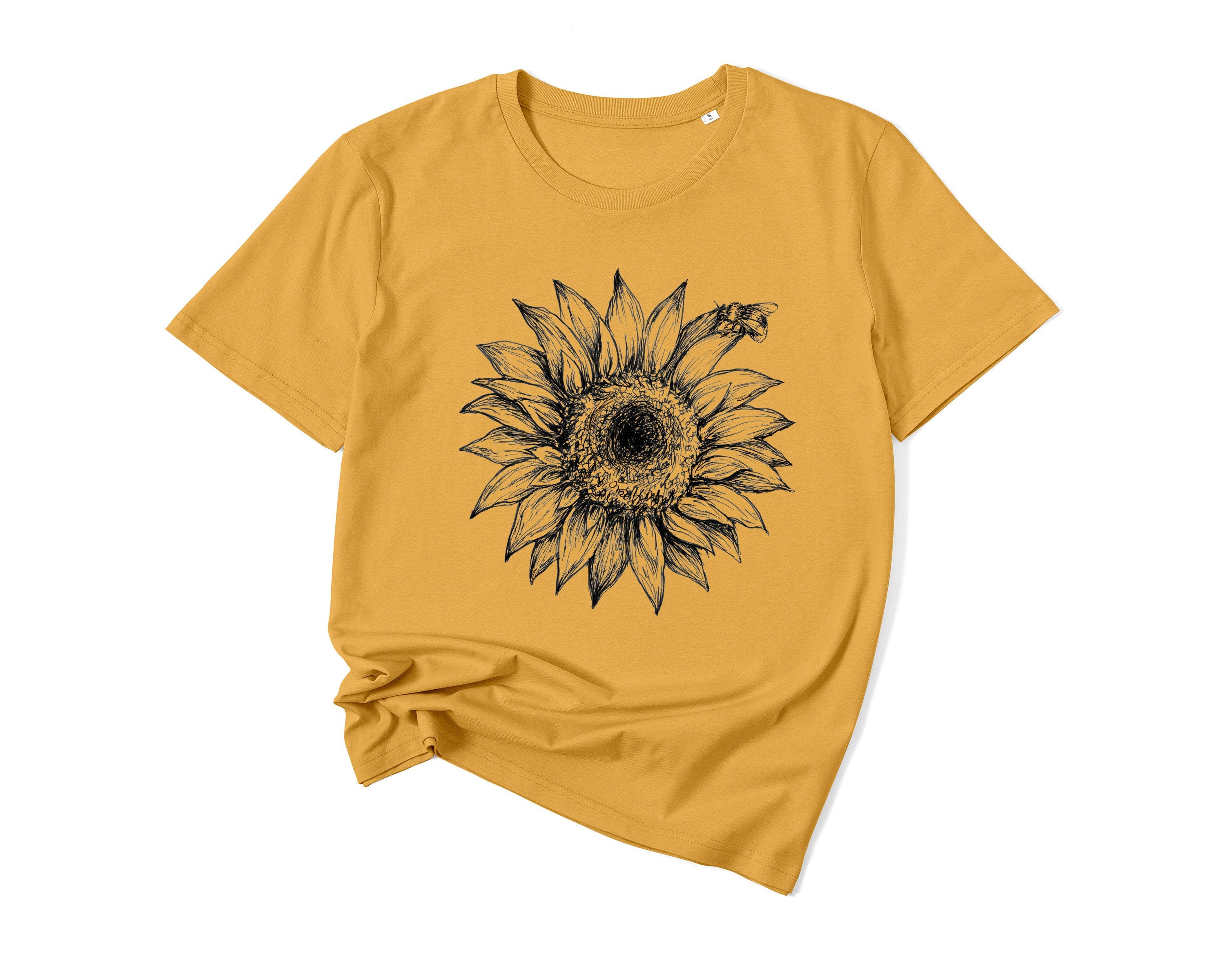 Sunflower Shirt With Bee Unisex Plant Lover Shirts for Women | Etsy