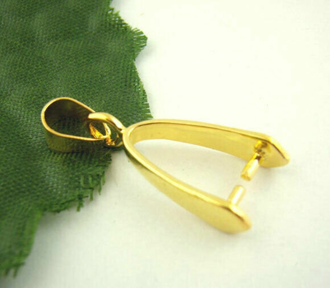 5 Gold Plated Pendant Pinch Bails Clasps 25mm1 X 8mm 3/8 Etsy UK