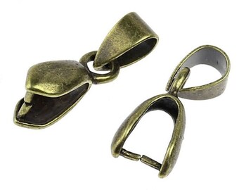 10 pendant pinch bails clasps antique bronze 18x5mm( 6/8"x2/8"