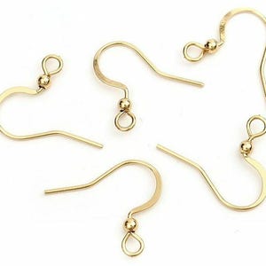 Stainless Steel 18K Gold Plated French Earring Hooks Earwires - Hypoallergenic