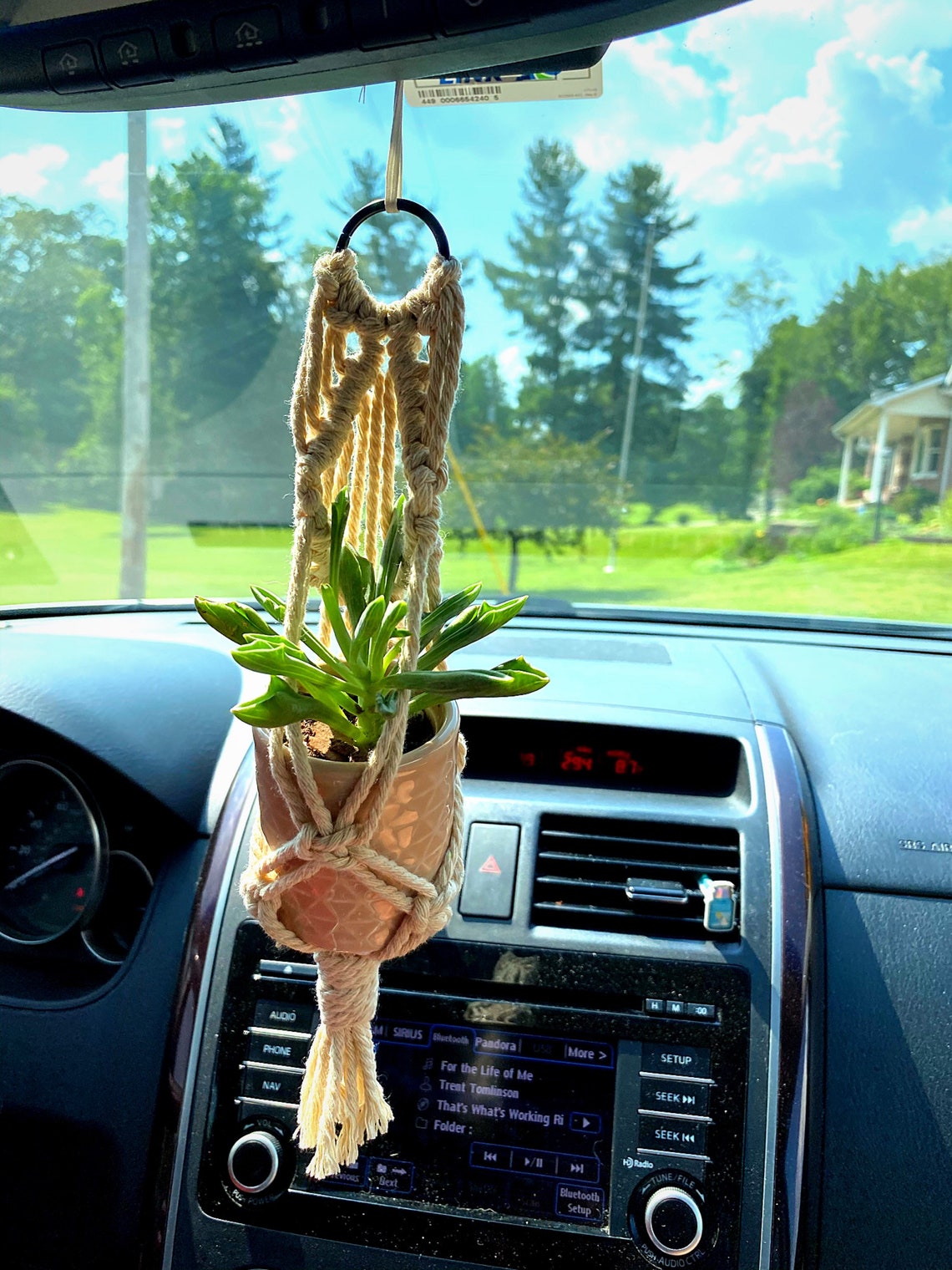 Rearview Mirror Plant Hanger Mini Macrame Succulent Planter Etsy