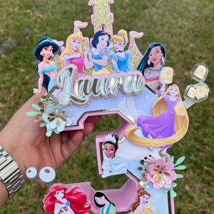Letra 3D de Princesas, Decoración de Cumpleaños, Princesas