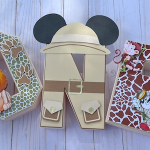 Carta 3D de Mickey Mouse Safari, Uno, Carta 3D, Cumpleaños de Mickey, Decoraciones de Mickey, Suministros para fiesta de cumpleaños de Mickey