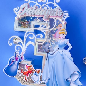 Cenicienta 3D Carta agitador, agitador 3D, tema de fiesta, cumpleaños