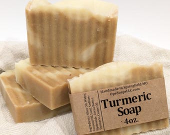 Turmeric Bar Soap: Fragrance Free, Palm Oil Free (4oz)