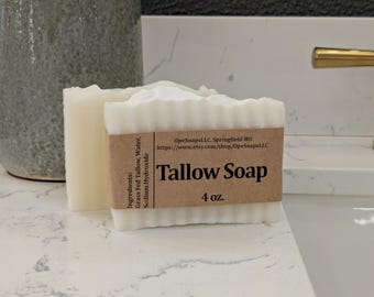 Fragrance Free Grass Fed Tallow Soap - Palm Oil Free (4oz)