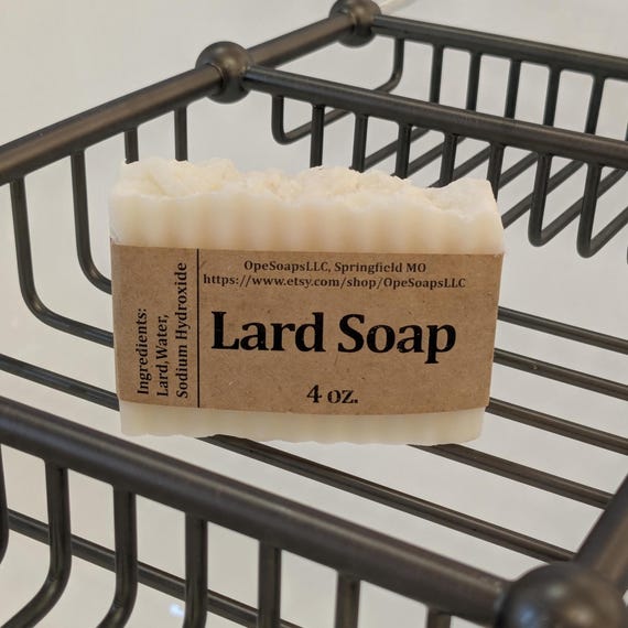 Fragrance-Free Lard Soap - Palm Oil Free (4oz)