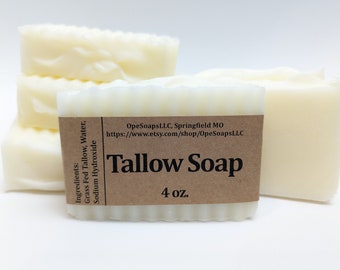 Grass Fed Tallow Soap (Fragrance Free)