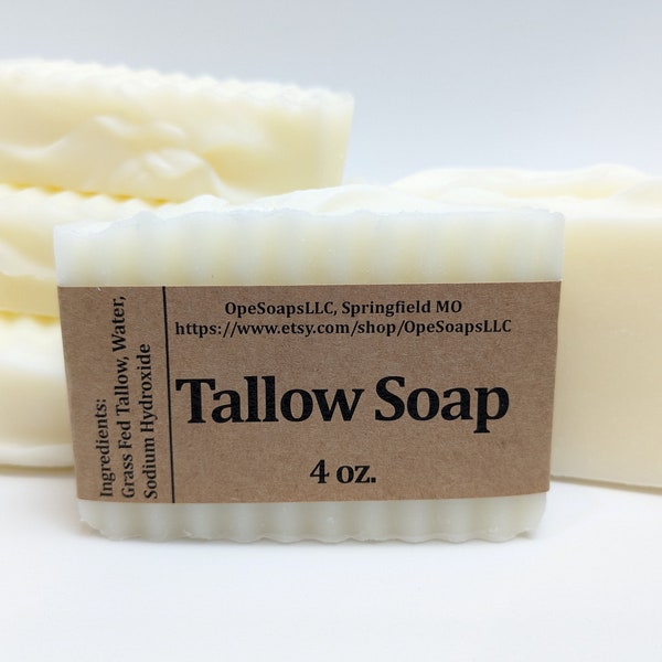 Grass Fed Tallow Soap (Fragrance Free)