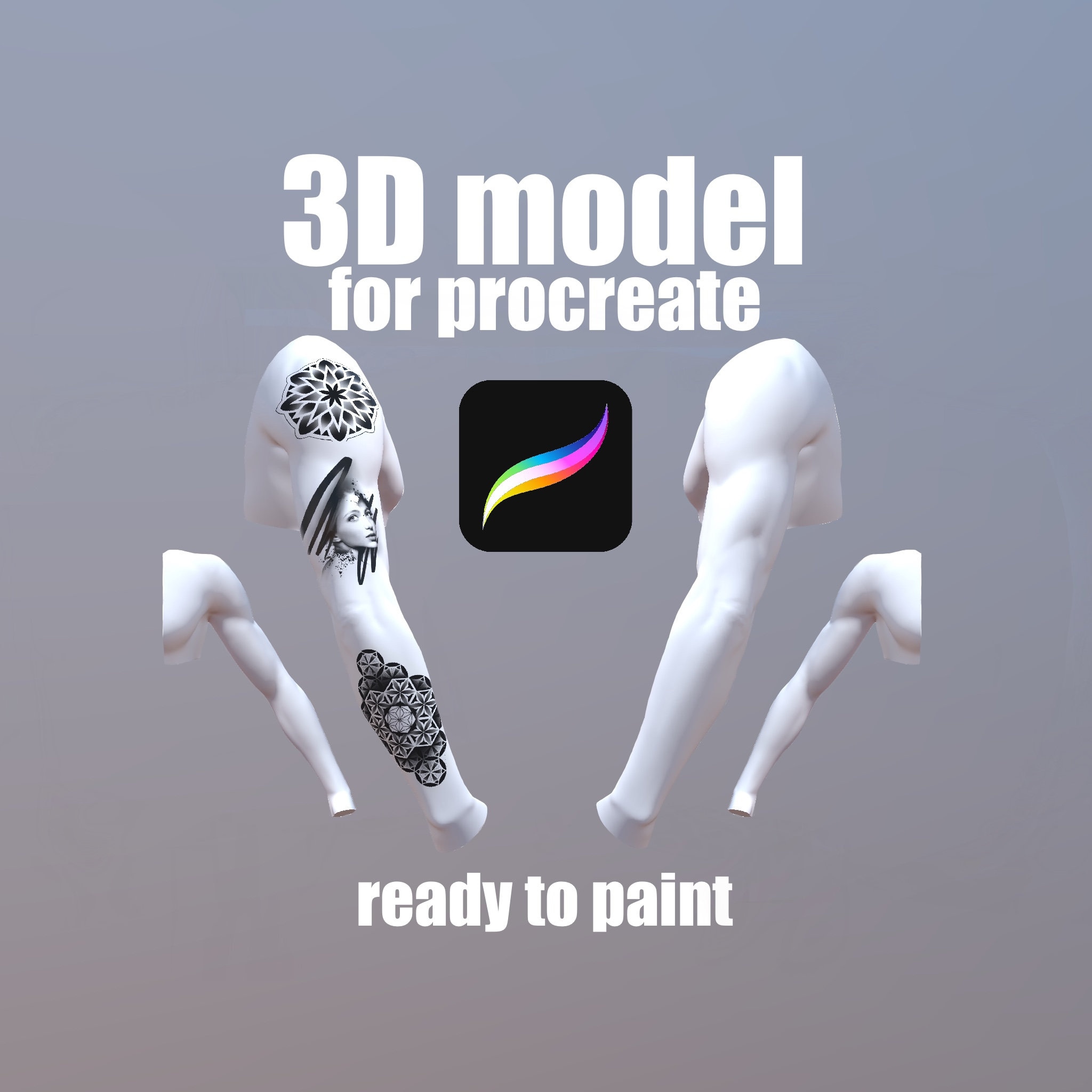 Full Arm 3D Model for Procreate Etsy UK