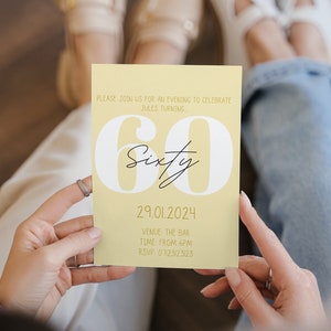 60th Birthday Party Invitation - Yellows