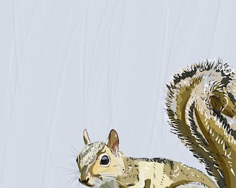Squirrel Art Print | Whimsical Woodland Animal Print for Nature Lovers