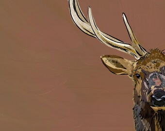 Elk Art Print | Majestic Forest Animal Wall Art for Nature-Inspired Homes