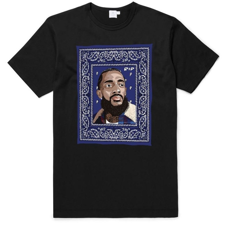 Nipsey Hussle T-Shirt Blue Bandana Adult Unisex T-shirts Hip | Etsy