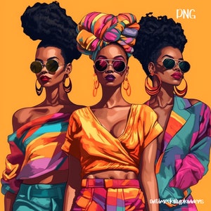 Black Women Clipart: African American Sublimation Design (PNG)