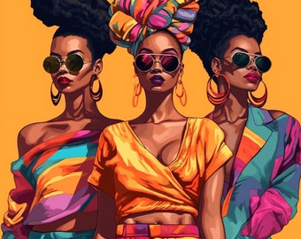 Black Women Clipart: African American Sublimation Design (PNG)