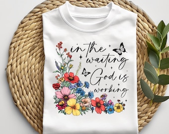 Versículo bíblico floral PNG: Diseño de camiseta cristiana bohemia (descarga digital)
