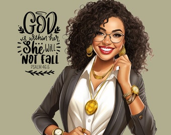 Christian Woman Sublimation Design: Afro Woman PNG (Digital Download)
