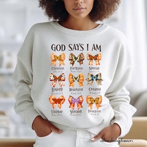 Coquette Butterfly Christian PNG: God Says I Am, Bible Verse (Digital Download)