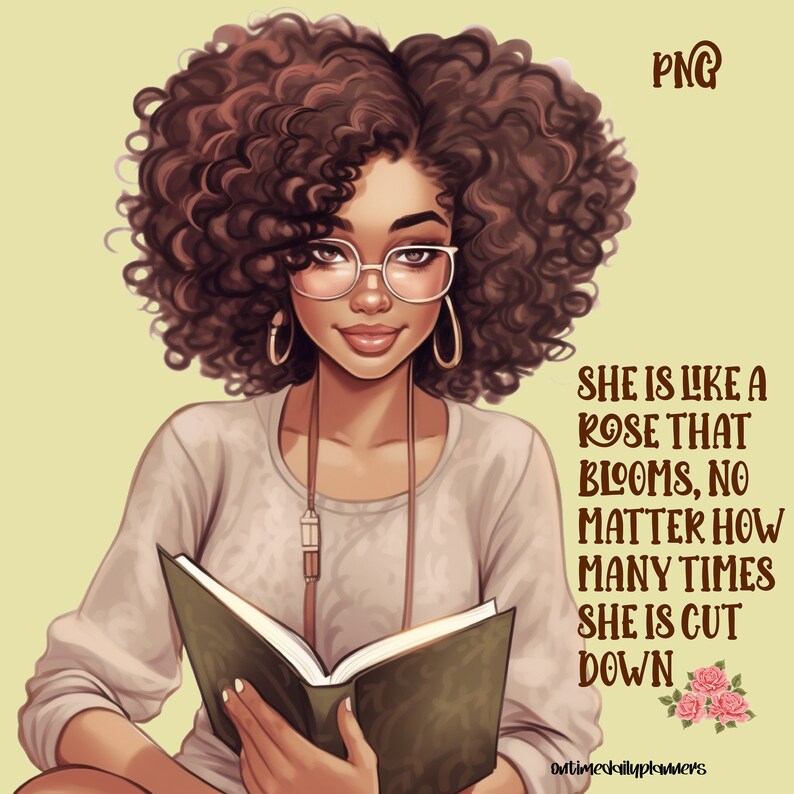 Afro Woman PNG: Christian Journal Cover Sublimation Design (Digital Download) image 6