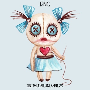 Voodoo Doll Revenge Spell, Horror Doll, Voodoo Queen, Voodoo Doll Costume, Rag Doll, Cute Monsters, Digital Download, Kids Halloween Art