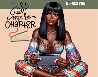 Afro American Teacher Reading Planner: Book Club PNG (Digital Printable)
