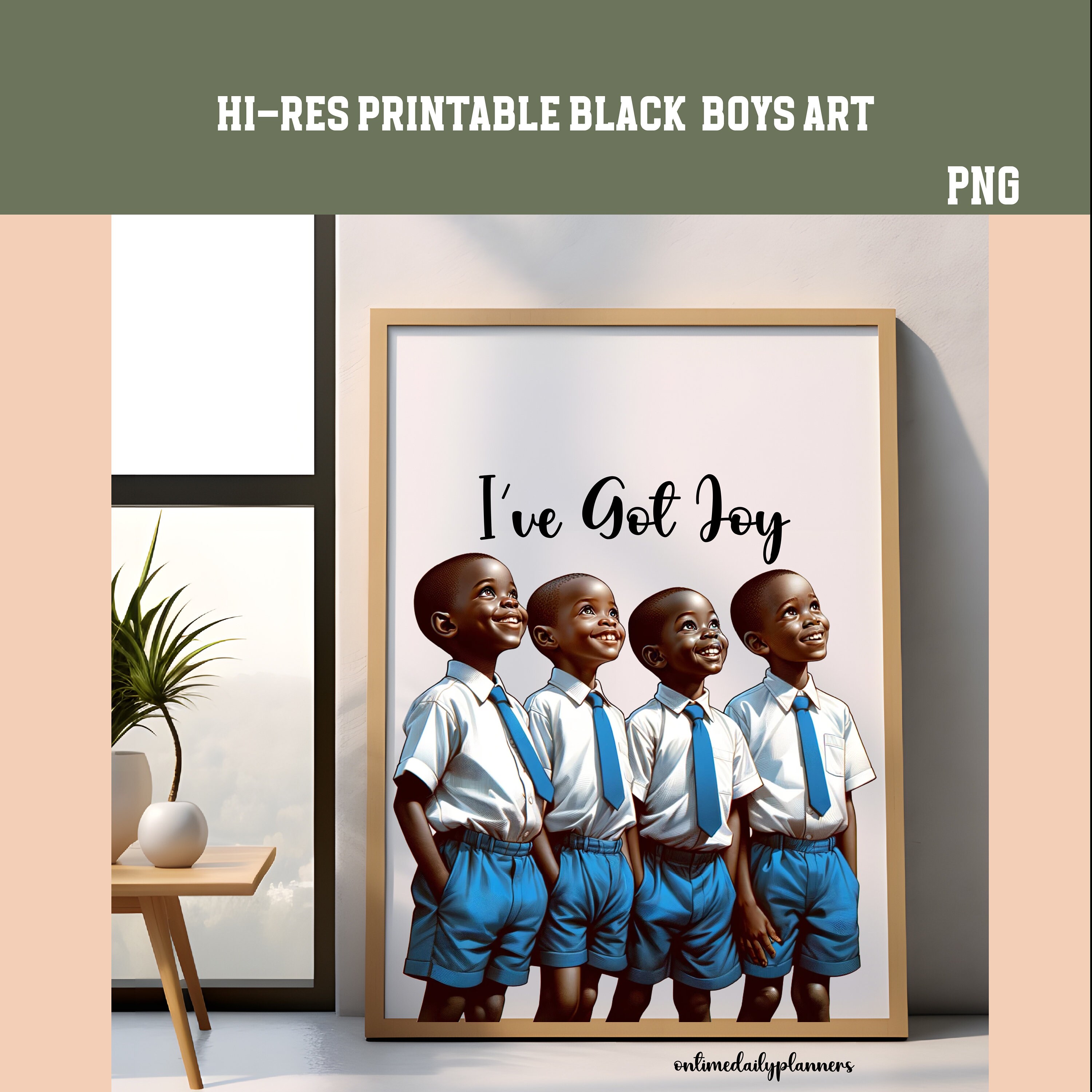 Printable Happy Kids Wall Art: African Boy Black Art Inspired Decor for ...