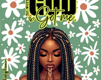 Praying Christian Woman PNG: African American Woman of Faith (Digital Download)