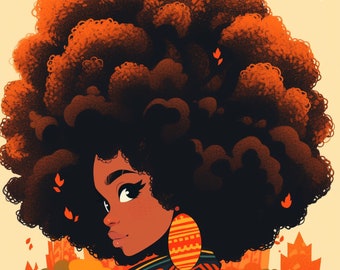 Black Woman Clipart: African American PNG Design (Digital Download)