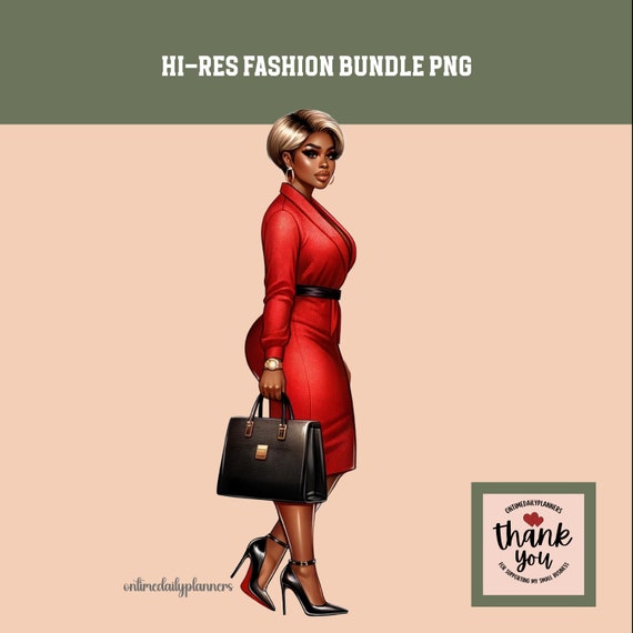 Boss Lady Clipart Girl Boss High Fashion Melanin PNG, We Wear Red Black  Queen Sublimation Designs, Hi-res for POD - Etsy