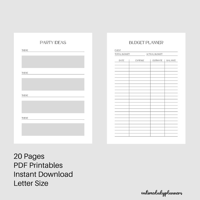 Printable Holiday Planner, Party Planner Event Organizer, Event
