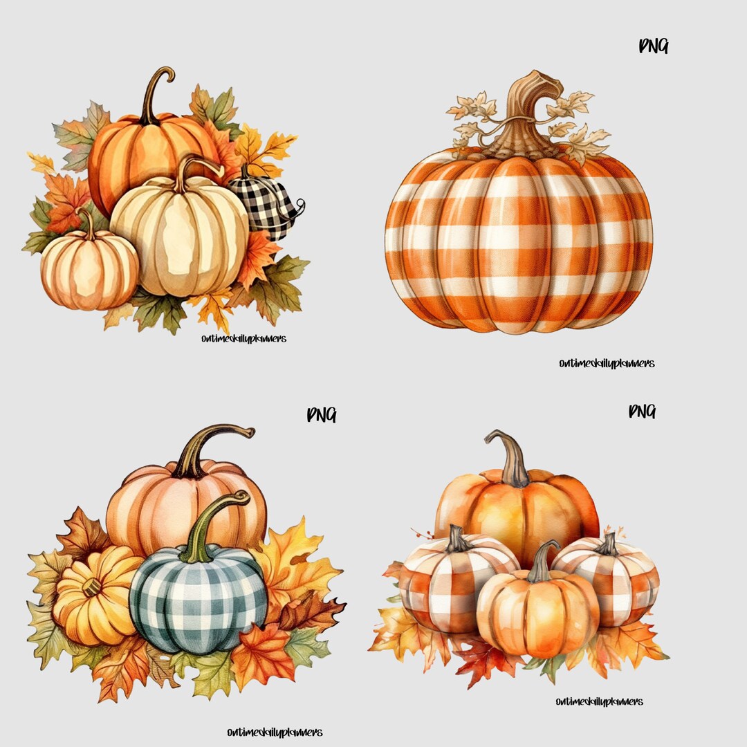Farmhouse Pumpkin PNG, Fall Planner Printable, Watercolor Printable ...