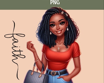 Christian Woman Sublimation Design Bible Quote Faith Based Digital Download Afro Woman PNG Christian Planner Black Woman PNG Boss Lady