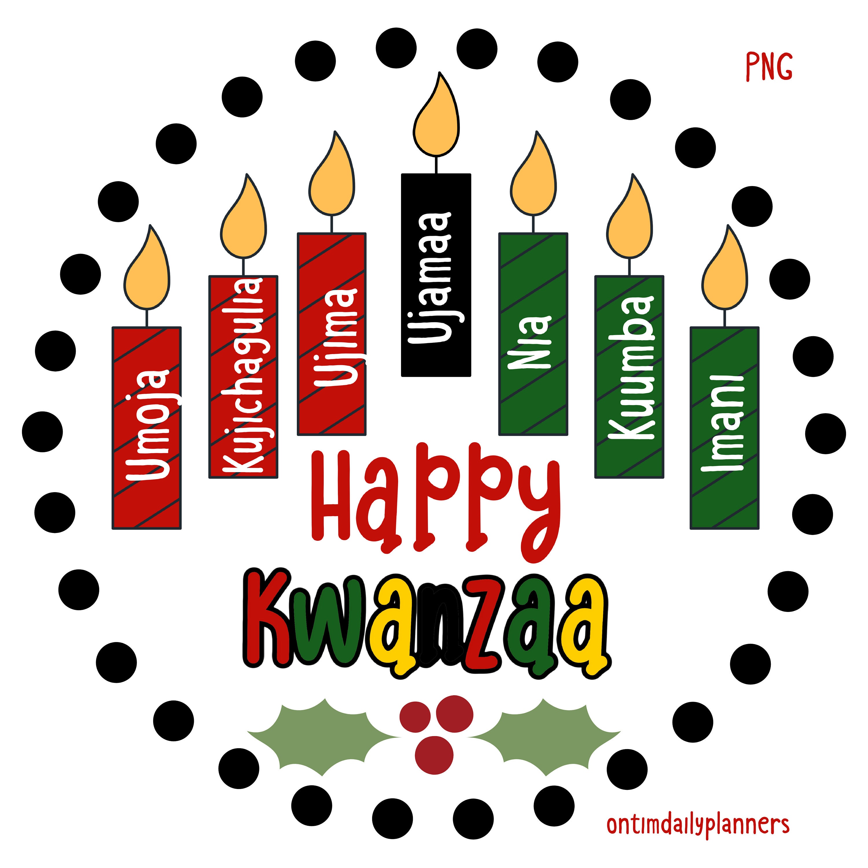 Happy Kwanza African American Clipart PNG Sublimation Design, African ...