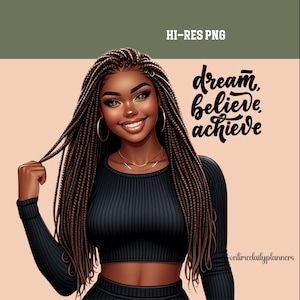 Frauen Empowerment Mädchen Power Positive Zitate Grafikdesign PNG Afroamerikanische Frauen Inspirational Sublimation Printable PNG