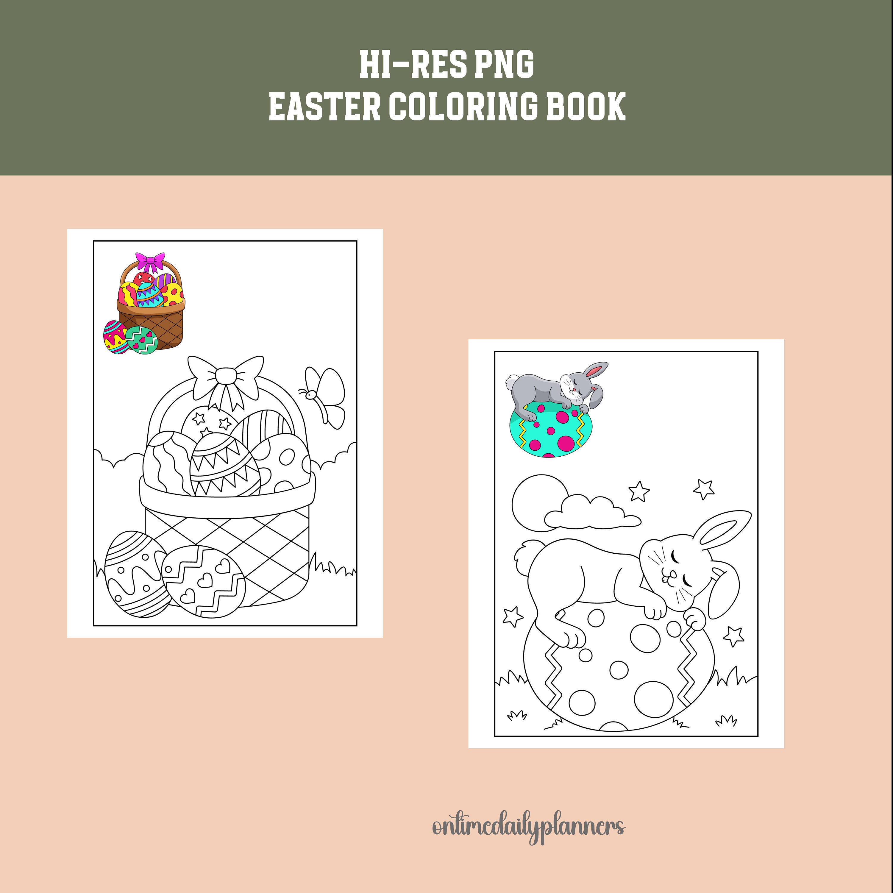 Easter Activity Coloring Pages Instant Download Printable PDF Pages for ...