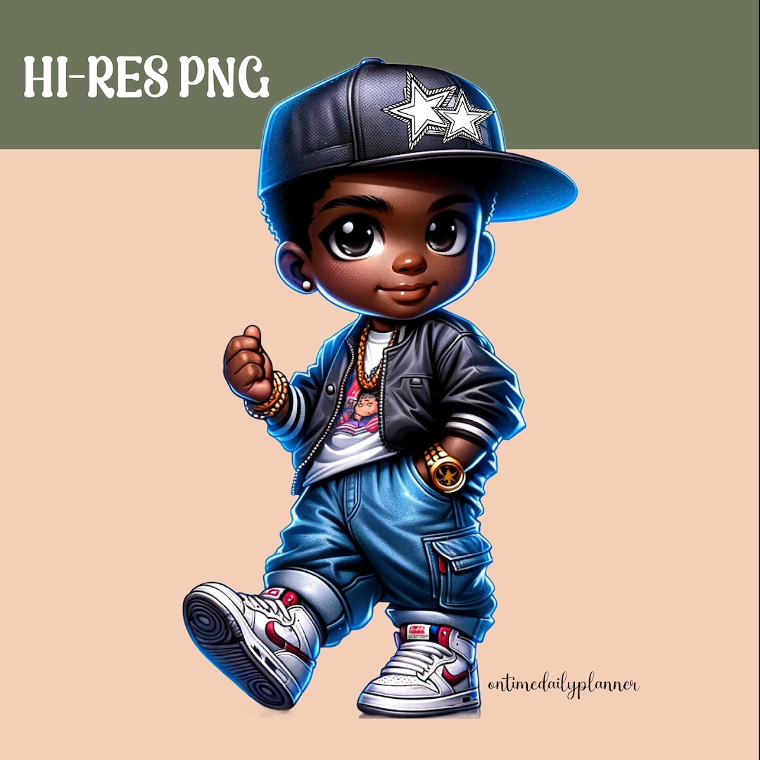 Kid Rapper Png Hip Hop Kid Clipart: Black Boy PNG, Rap Music Design - Etsy