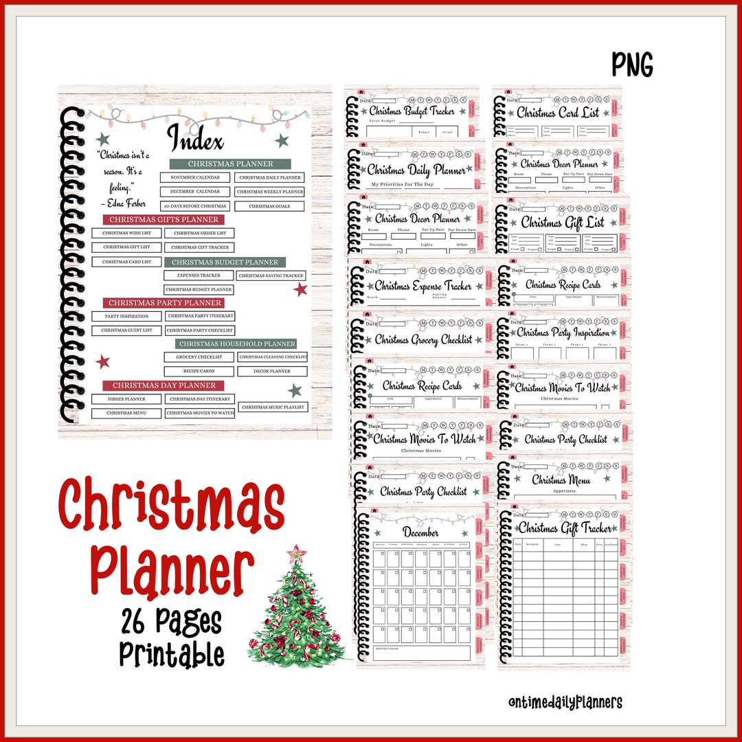 Christmas Planner Printable, Holiday Planning Template, Gift Budget