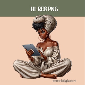 Black Woman Clipart: Motivational Boss Babe PNG (Digital Download)