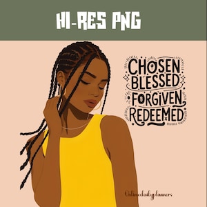 African American Christian Woman PNG: Bible Verse Sublimation (Digital Download