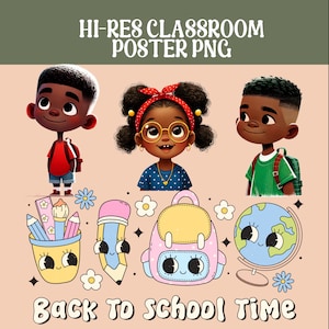 Black Kids Clipart Bundle: afroamerikanische Kinder PNG, kommerzielle Nutzung