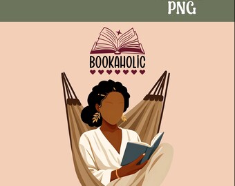 Book Lover Reading Planner: Afro American Teacher Digital PNG