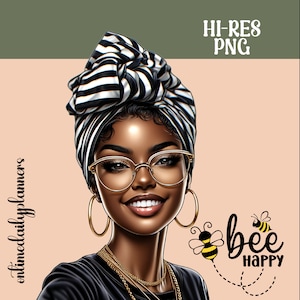 Black Queen Be Happy Black Girl Graphic Design PNG Clipart, Wall Art African American Digital Sublimation PNG, Black Women Wall Art