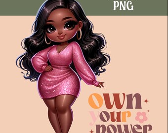 Chibi Black Girl Clipart: Motivational Art (PNG)